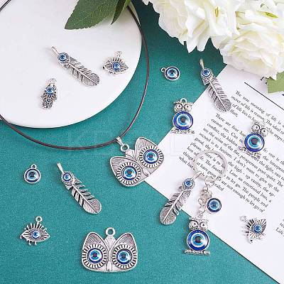 25Pcs 5 Style Alloy Enamel Pendants FIND-SZ0002-88-1