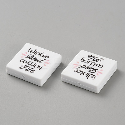 Square Food Grade Eco-Friendly Silicone Focal Beads LS-SIL-SZC0005-21A-03-1