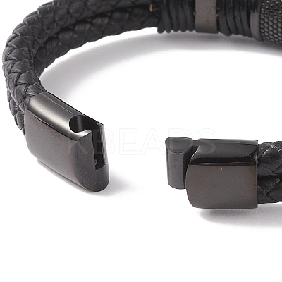 Leather Braided Cord Bracelets BJEW-E352-36B-1