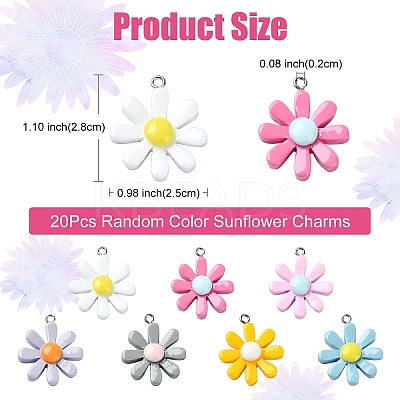 20Pcs Opaque Resin Pendants RESI-YW0001-62-1