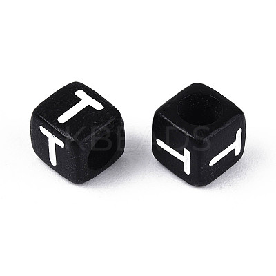 Initial Acrylic Horizontal Hole Beads X-OACR-ZX006-35T-1