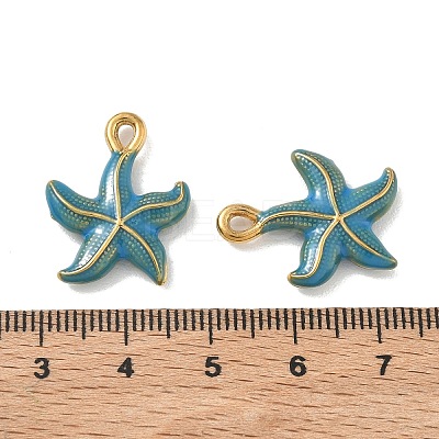 304 Stainless Steel Enamel Pendants STAS-L316-22G-04-1