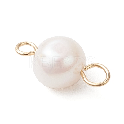 Natural Cultured Freshwater Pearl Two Sides Polished Connector Charms PALLOY-JF04041-01-1