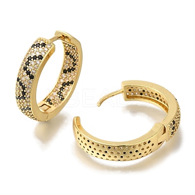 Rack Plating Brass Micro Pave Cubic Zirconia Hoop Earrings EJEW-H016-20G-1