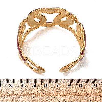 304 Stainless Steel Enamel Cuff Bangles for Women LS-BJEW-F518-03A-G-1