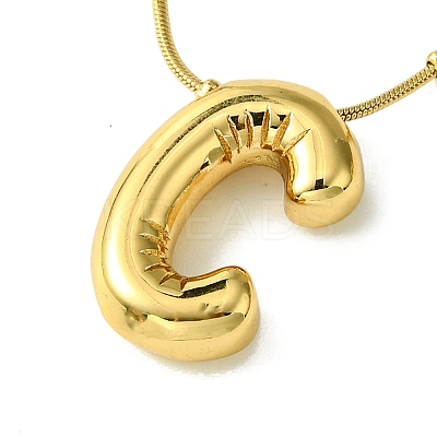 Ion Plating(IP) Initial Letter 304 Stainless Steel Pendant Necklace NJEW-R265-05G-C-1