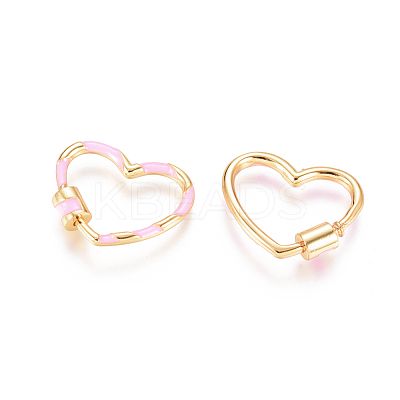 Golden Plated Brass Screw Carabiner Lock Charms KK-L197-01A-1
