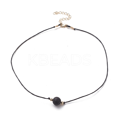 Natural Lava Rock Beaded Necklaces NJEW-JN03099-05-1