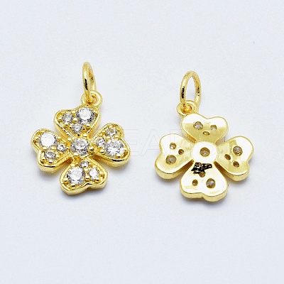 Brass Micro Pave Cubic Zirconia Charms RB-I078-65G-NR-1