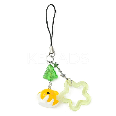 Acrylic & Glass & Alloy Pendant Mobile Straps KEYC-FZ00009-1