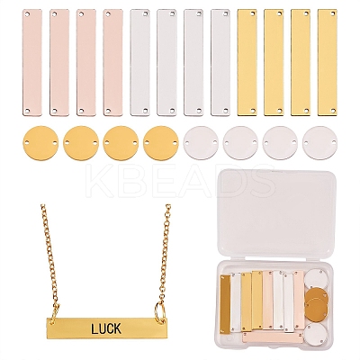 12Pcs 2 Style Brass Links and 8Pcs 2 Colors Brass Pendants KK-SZ0004-05-1