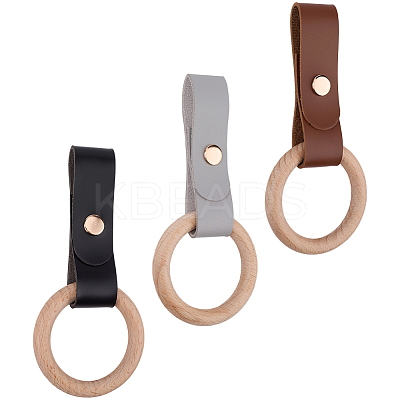 3Pcs 3 Colors PU Leather Towel Holder HJEW-CN0001-36-1
