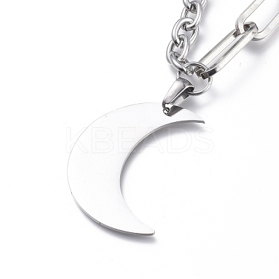 Non-Tarnish 304 Stainless Steel Paperclip Chains & Cable Chain Jewelry Sets SJEW-K153-09P-1