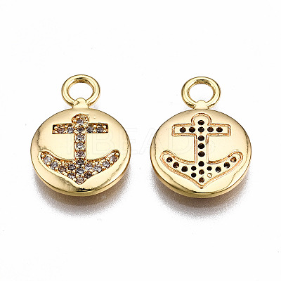 Brass Micro Pave Clear Cubic Zirconia Pendants KK-Q277-043-NF-1