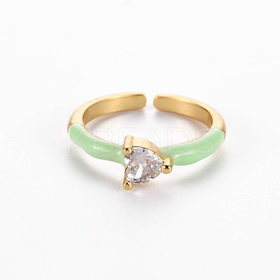 Brass Enamel Cuff Rings RJEW-T016-31H-NF-1