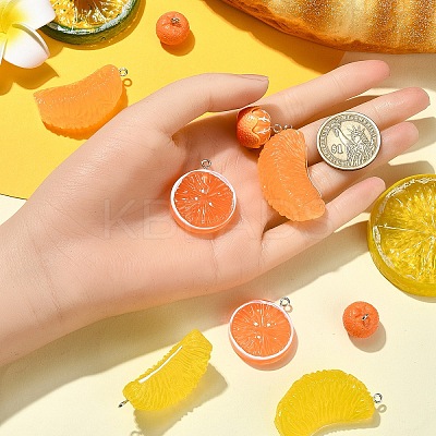 10Pcs 5 Styles Resin Pendants FIND-YW0005-96-1
