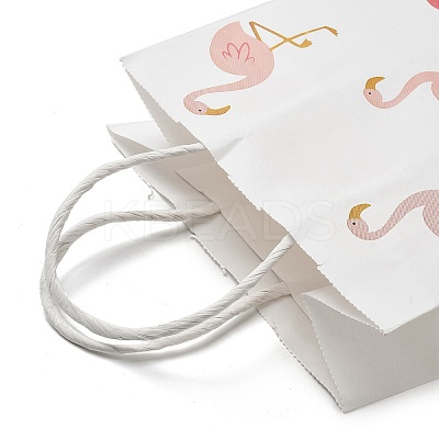 Flamingo Printed Kraft Paper Tote Bags ABAG-B006-01-1