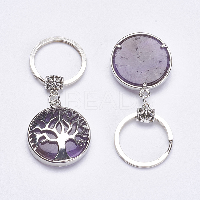 Natural Amethyst Keychain KEYC-G043-C01-1