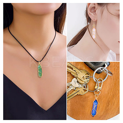 10Pcs 5 Colors Glass Pendants GLAA-TA0002-70-1