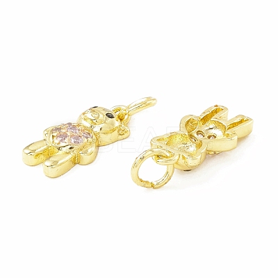 Brass Micro Pave Cubic Zirconia Pendants KK-H428-08G-1