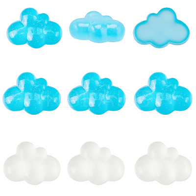 40pcs 2 Colors Luminous Transparent Resin Cabochons RESI-SC0006-59-1