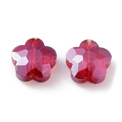 Transparent Electroplate Glass Beads GLAA-D016-17F-1