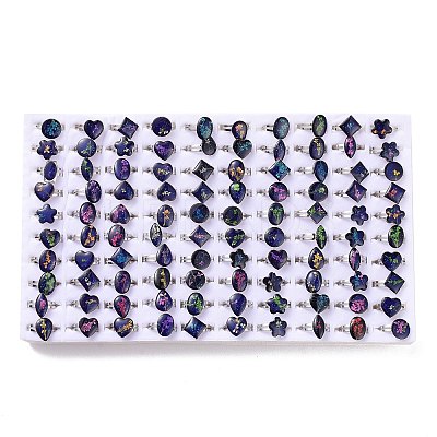 100Pcs Adjustable Mood Ring RJEW-B029-03-1