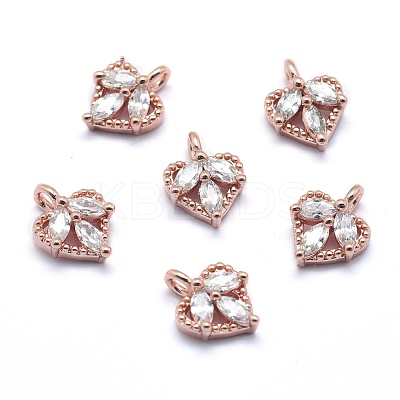 Eco-Friendly Brass Charms KK-P155-34RG-02-NR-1