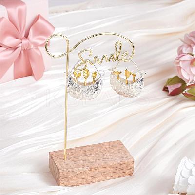 Two Tone Flower Basket Alloy Hoop Earrings JE1086A-1