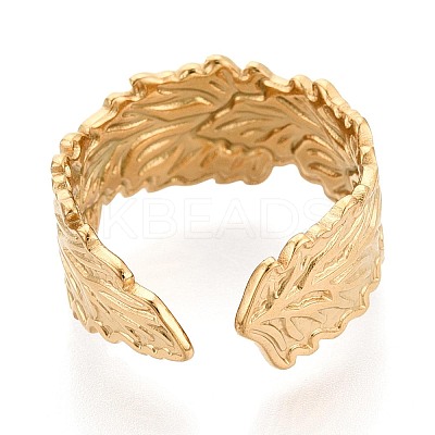Ion Plating(IP) 304 Stainless Steel Cuff Rings for Women RJEW-N052-07G-1