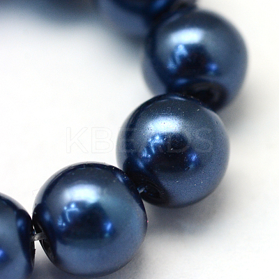 Baking Paint Pearlized Glass Pearl Round Bead Strands HY-Q003-10mm-15-1