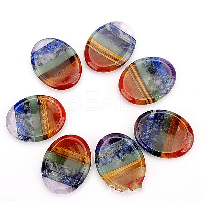 Chakra Style Assembled Natural Amethyst & Lapis Lazuli & Sodalite & Green Aventurine & Tiger Eye & Topaz Jade & Red Jasper Massage Stone LS-MATO-PW0001-006-1
