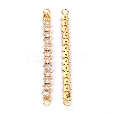 Brass Clear Horse Eye Cubic Zirconia Links Connectors ZIRC-G170-21G-1