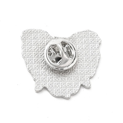 Dog Enamel Pin with Brass Butterfly Clutches JEWB-A006-03B-1