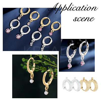 24Pcs 2 Colors 201 Stainless Steel Huggie Hoop Earrings Findings STAS-DC0015-46-1
