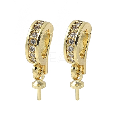 Brass Micro Pave Cubic Zirconia Pendants Bails KK-D324-05G-1