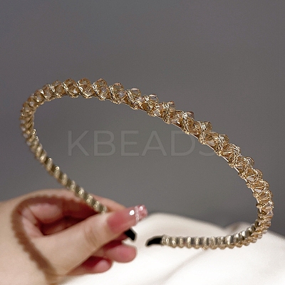 Glass Beaded Hair Bands PW-WG78237-01-1