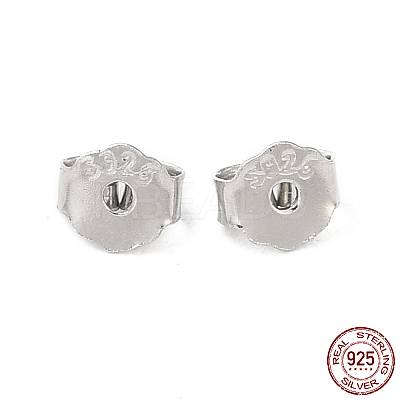Rhodium Plated 925 Sterling Silver Friction Ear Nuts FIND-Z008-01P-1