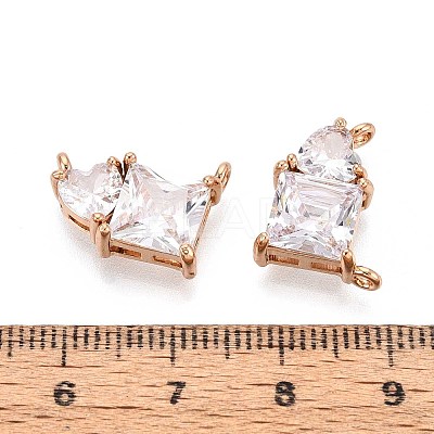 Brass Pave Clear Cubic Zirconia Pendants KK-N284-07G-1