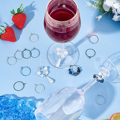80Pcs 4 Styles 316 Surgical Stainless Steel Wine Glass Charms Rings STAS-UN0053-44-1