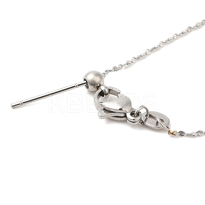 Non-Tarnish 304 Stainless Steel Serpentine Chain Necklace for Women NJEW-G104-07P-1