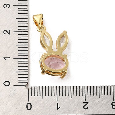 Rack Plating Brass Micro Pave Cubic Zirconia Pendants KK-P241-20G-02-1