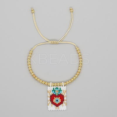 Bohemian Style Brass Bead Braided Bead Bracelets DK2646-4-1