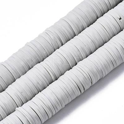 Flat Round Handmade Polymer Clay Beads CLAY-R067-12mm-39-1