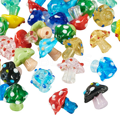 30Pcs 15 Colors Handmade Lampwork Bumpy Beads LAMP-TA0002-39-1