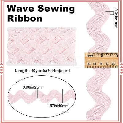 10 Yard Polyester Wavy Fringe Trim Ribbon SRIB-GF0001-38G-1