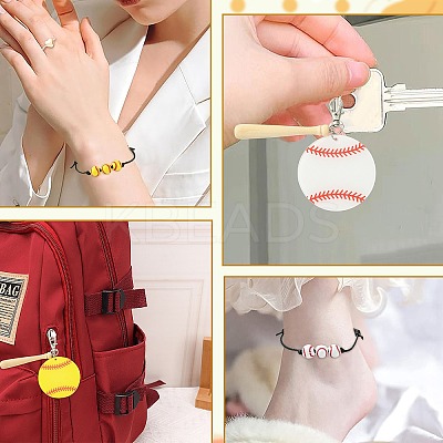 8Pcs Acrylic & Wood Pendant Decoration HJEW-CJ00052-1