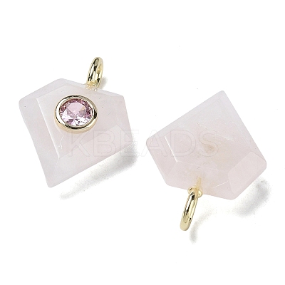 Natural Rose Quartz Faceted Pendants G-F819-03G-07-1