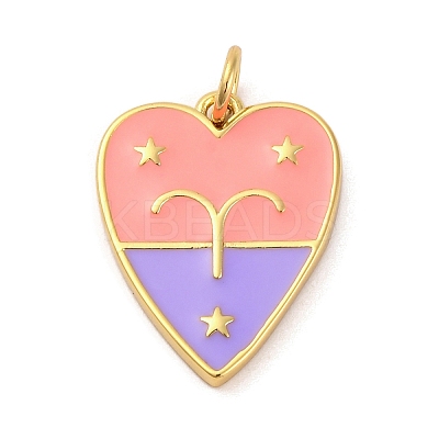 Brass Enamel Pendants KK-Z077-01G-04-1