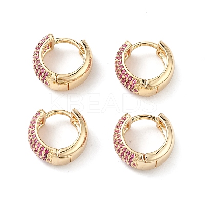 Cubic Zirconia Hoop Earrings EJEW-M216-01B-1
